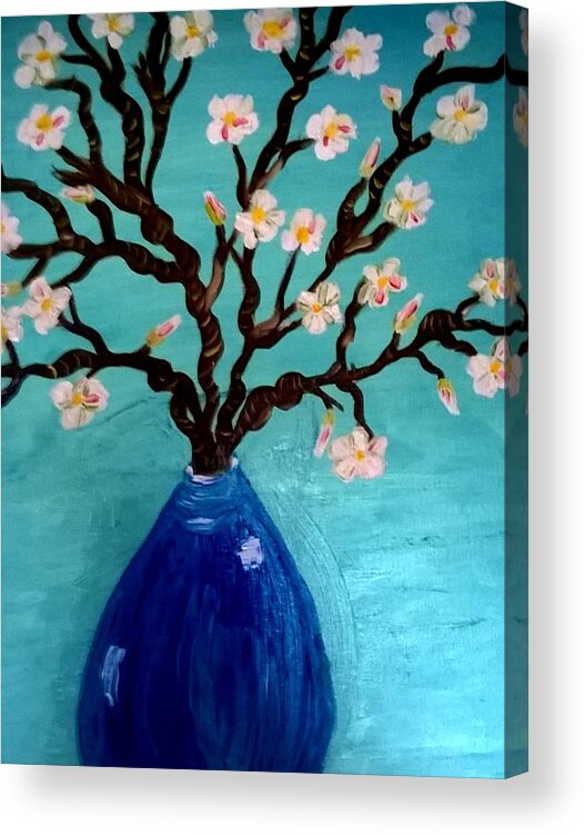 Flowers Acrylic Print featuring the painting Blossom Dearie by Rusty Gladdish