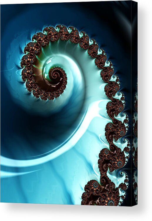 Fractal Acrylic Print featuring the digital art Blue Albania by Jeff Iverson