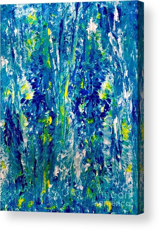 Abstract Acrylic Print featuring the painting Blue Breeze by Elle Justine