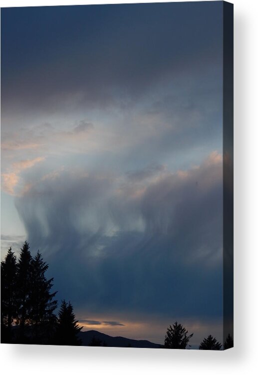 Nature Acrylic Print featuring the photograph Blue Clouded Sunset - Vertical by Gallery Of Hope 
