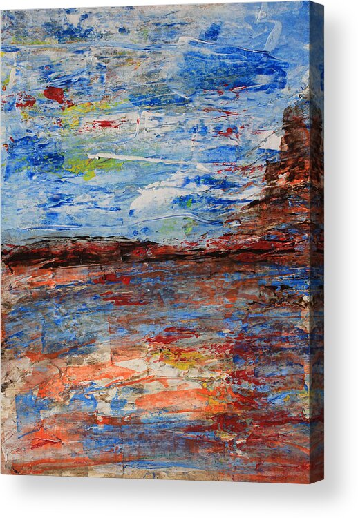 Desert Acrylic Print featuring the painting Blue Desert by April Burton