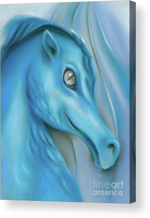 Mythical Creature Acrylic Print featuring the painting Blue Dragon by MM Anderson