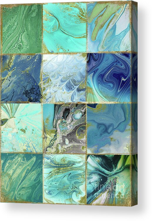 Abstract Acrylic Print featuring the painting Blue Earth by Mindy Sommers