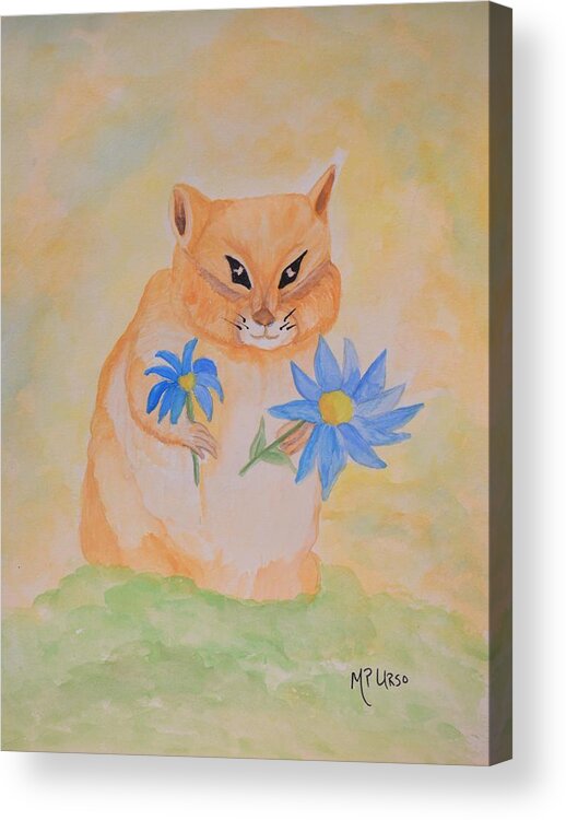 Blue For You Acrylic Print featuring the painting Blue For You by Maria Urso