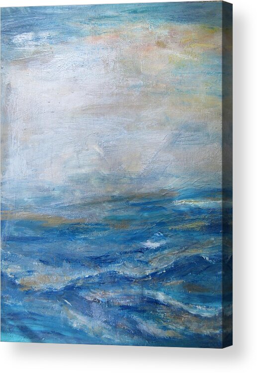 Ocean Acrylic Print featuring the painting Blue Ocean by Denice Palanuk Wilson