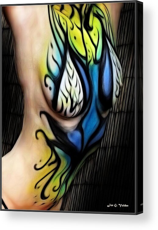 Fantasy Acrylic Print featuring the painting Body Paint by Jon Volden