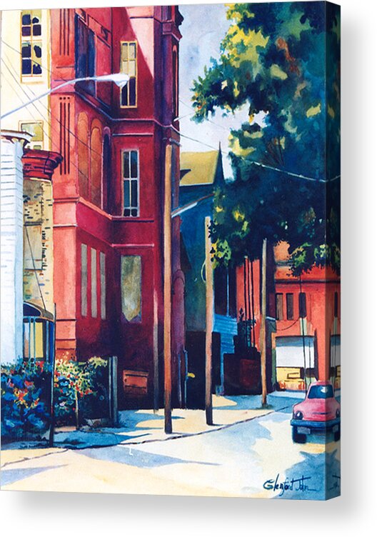 Urban Scenery Acrylic Print featuring the painting Brooklyn by Glenford John