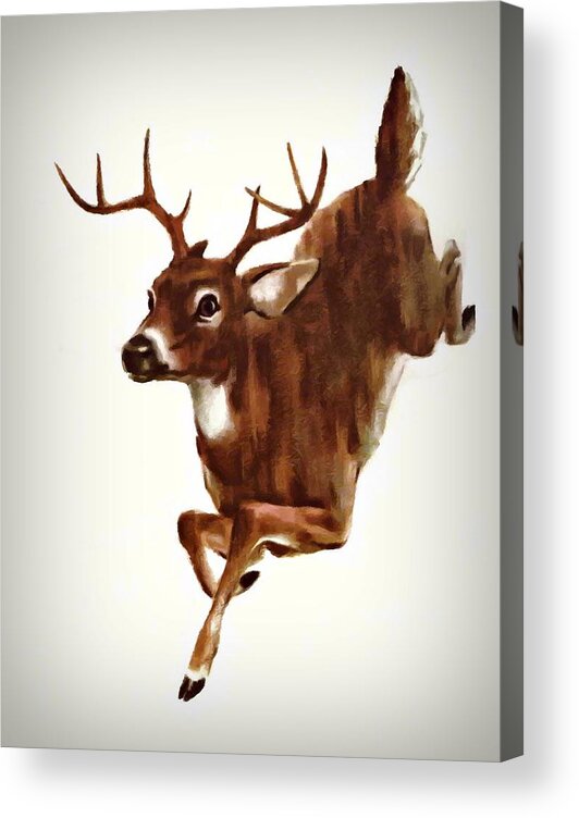 Buck Acrylic Print featuring the mixed media Buck On The Run by Movie Poster Prints