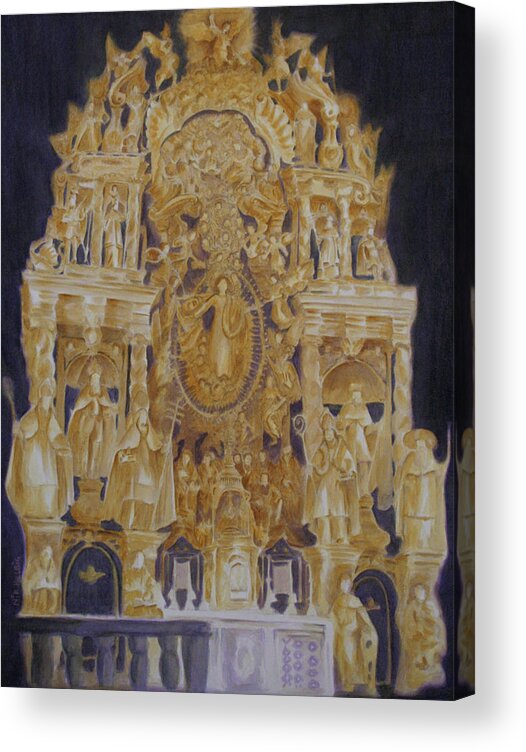 Saints Acrylic Print featuring the painting Builders' Guild by Nik Helbig
