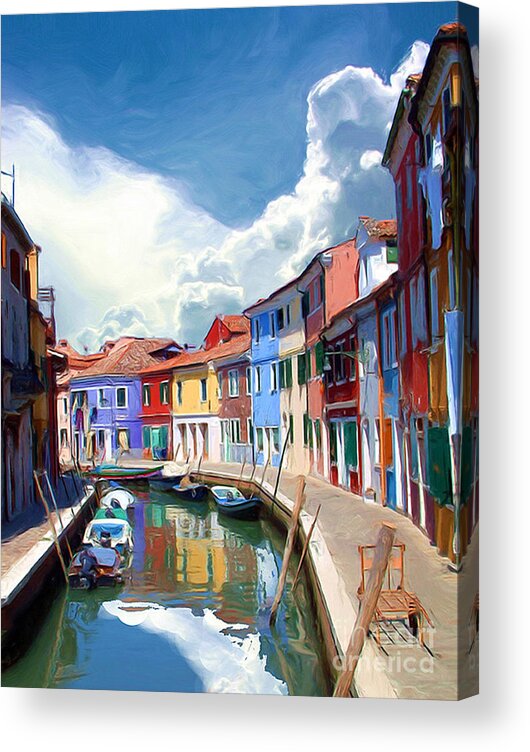 Italy Acrylic Print featuring the photograph Burano Canal by Tom Griffithe