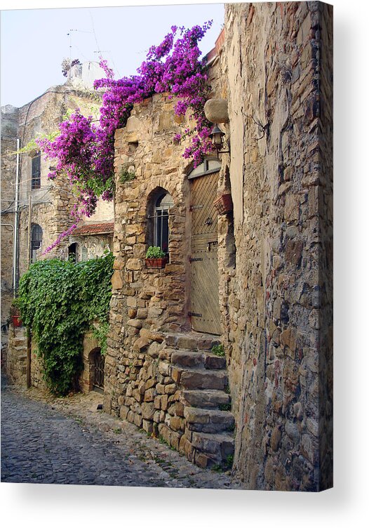 Italy Acrylic Print featuring the photograph Bussana Vecchia Street by Lynda Lehmann