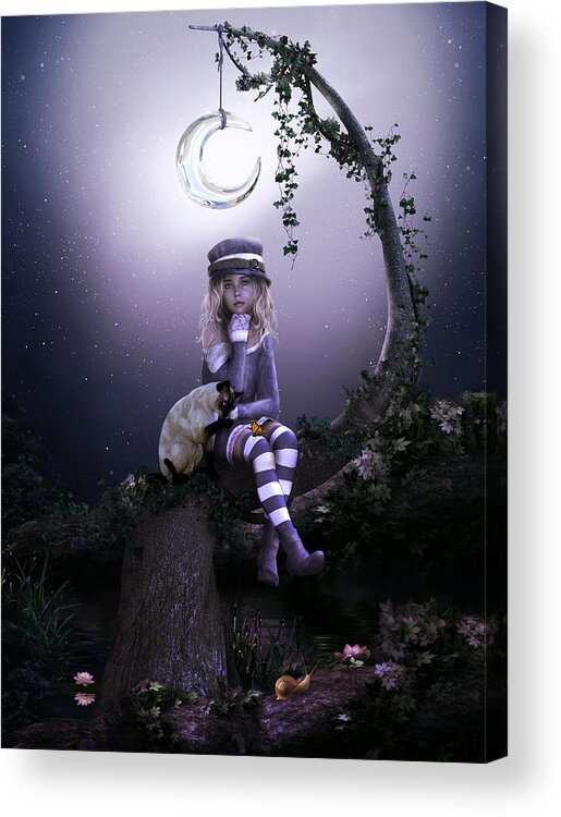 Little Girl Acrylic Print featuring the digital art Busy Doing Nothing by Shanina Conway