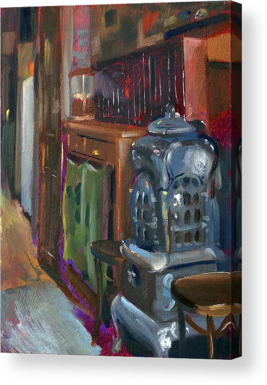 Cafe Acrylic Print featuring the painting Cafe Bendl Vienna by Andrew Judd