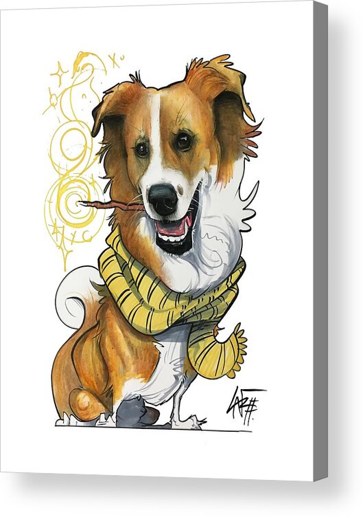 Pet Portrait Acrylic Print featuring the drawing Castro 3351 by John LaFree