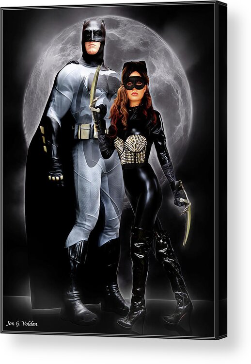 Cat Woman Acrylic Print featuring the photograph Cat And Bat by Jon Volden