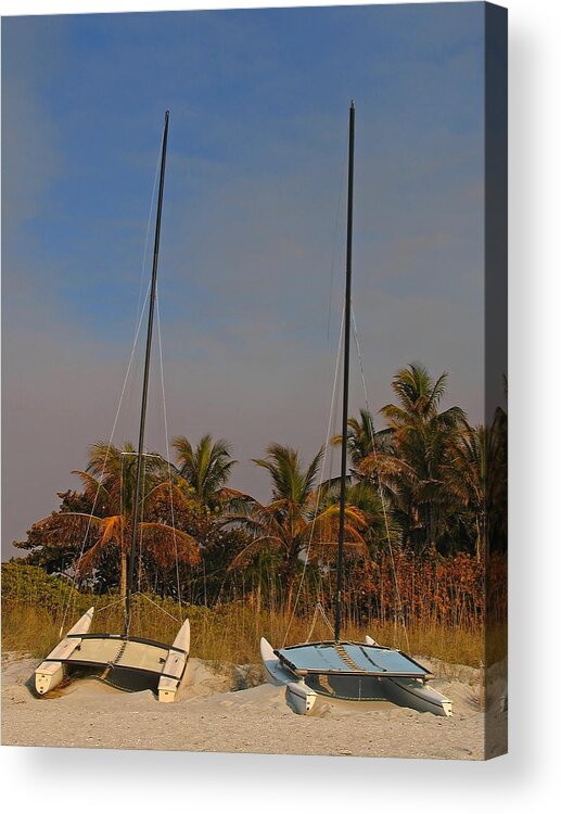 Sailing Boat Acrylic Print featuring the photograph Catamaran Sailboats by Juergen Roth