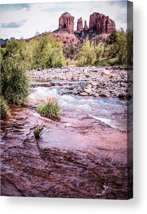 Southwest Acrylic Print featuring the photograph Cathedral Rock at Oak Creak by Terry Ann Morris