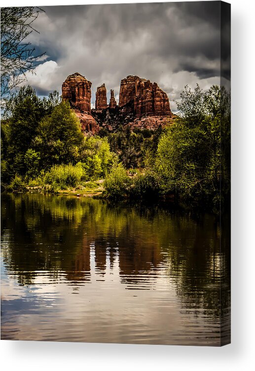 Southwest Acrylic Print featuring the photograph Cathedral Rock Reflections by Terry Ann Morris
