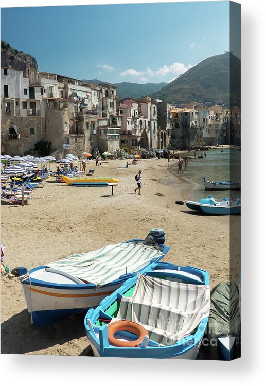Activities Acrylic Print featuring the photograph Cefalu waterfront by Rod Jones