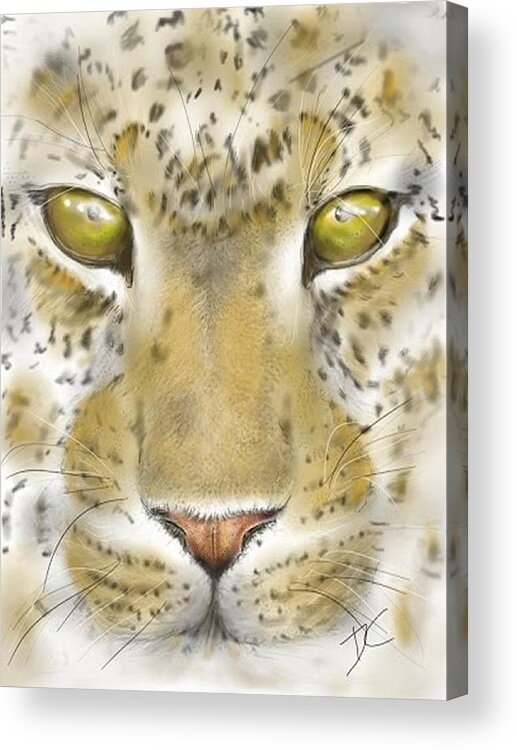 Face Acrylic Print featuring the digital art Cheetah face by Darren Cannell