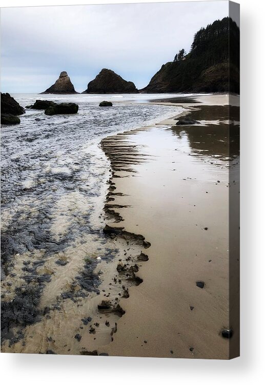 Chiseled Sand Acrylic Print featuring the photograph Chiseled Beach by Bonnie Bruno