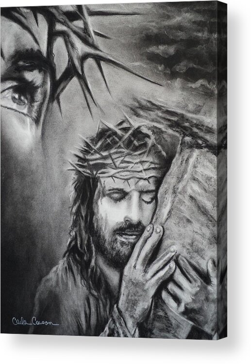 Christ Acrylic Print featuring the drawing Christ by Carla Carson