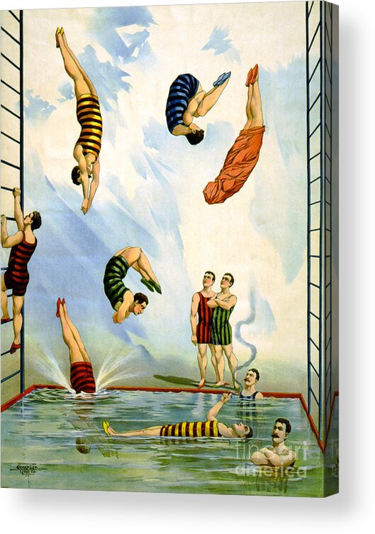Entertainment Acrylic Print featuring the photograph Circus Diving Act, 1898 by Science Source