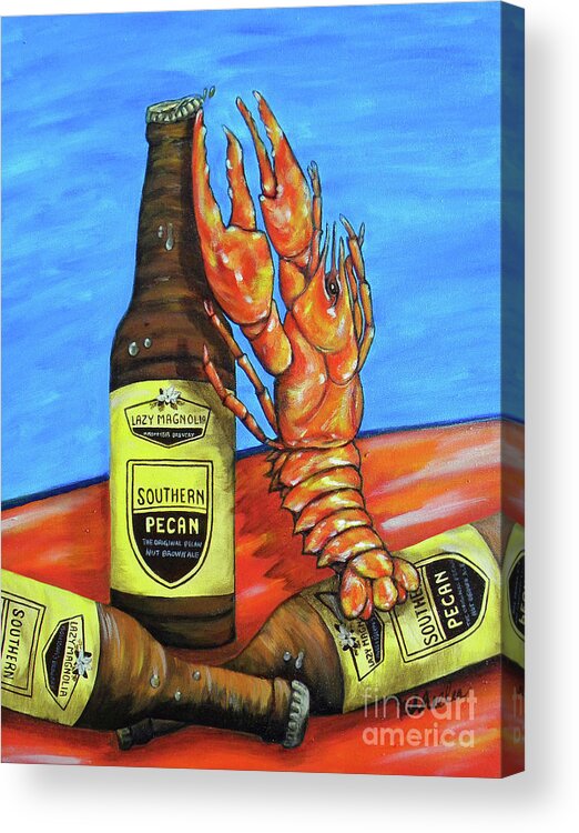 Beer Acrylic Print featuring the painting Claw Opener by JoAnn Wheeler