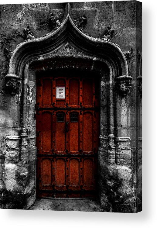 Paris Acrylic Print featuring the photograph Cluny Door by Pamela Newcomb