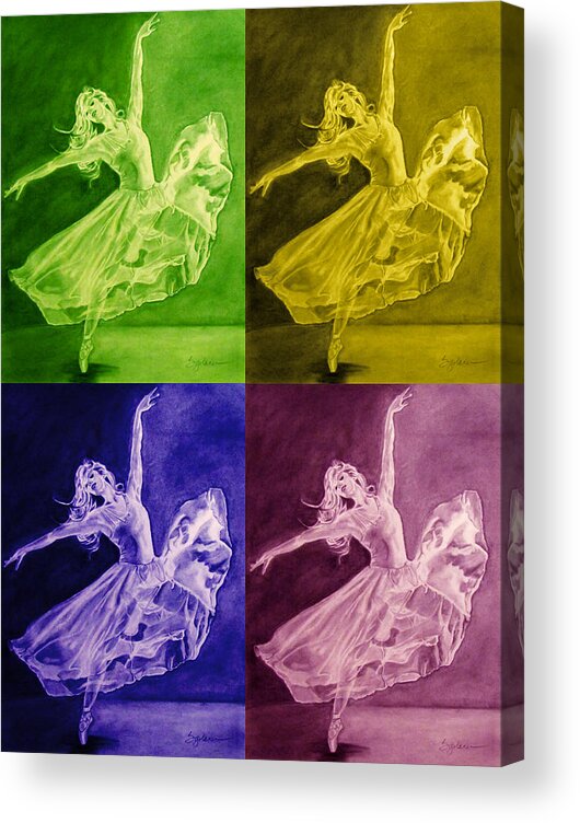 Ballet Drawings Acrylic Print featuring the digital art Color Dancer by Sandra Presley