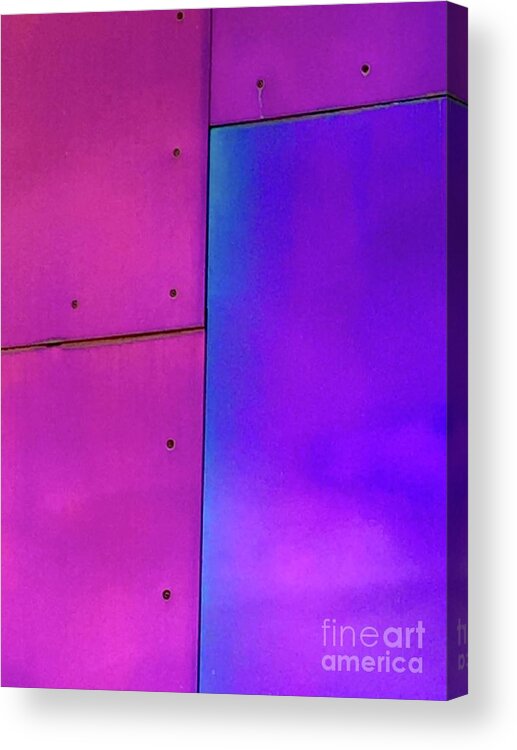 Vibrant Color Reflected Light Frank Gehry Seattle Rock N Roll Museum Acrylic Print featuring the photograph Color Series 1-11 by J Doyne Miller