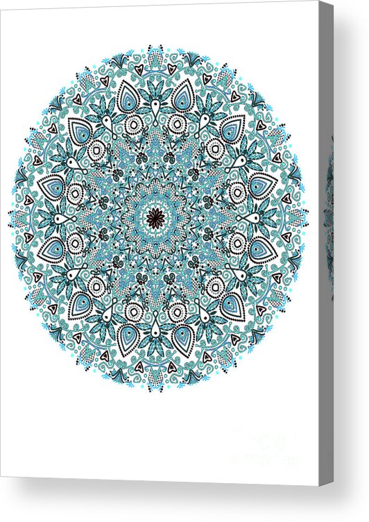 Mandala Acrylic Print featuring the digital art colorDrawMandalalesson by Shelley Myers