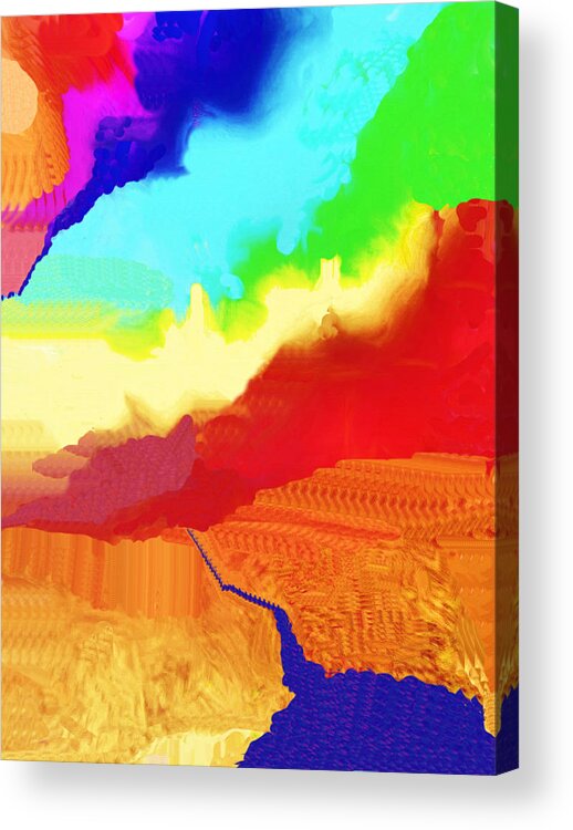 Colorful Clouds. Acrylic Print featuring the painting Colorful clouds by Nereida Slesarchik Cedeno Wilcoxon
