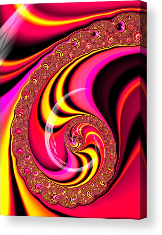 Colorful Fractal Spiral with stripes Art Print
