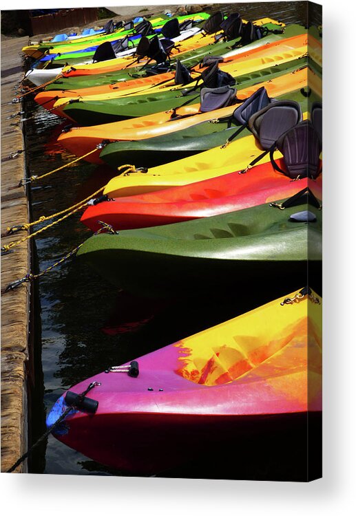 Kayak Acrylic Print featuring the photograph Colorful Kayaks by Marcia Socolik