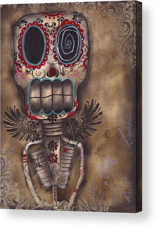 Day Of The Dead Acrylic Print featuring the painting Coming for You by Abril Andrade