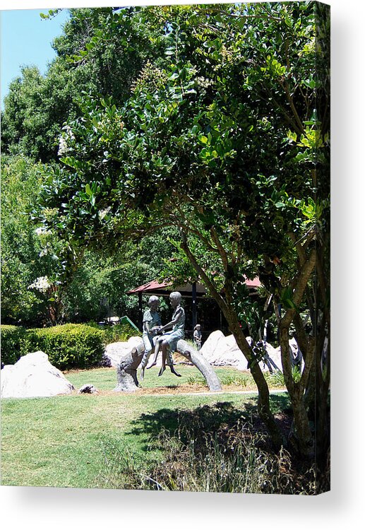 Parks And Recreation Acrylic Print featuring the photograph Common Ground Shared Turtle Statue by Christopher Mercer