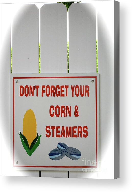 Fence Acrylic Print featuring the photograph Corn and Steamers by Beth Saffer