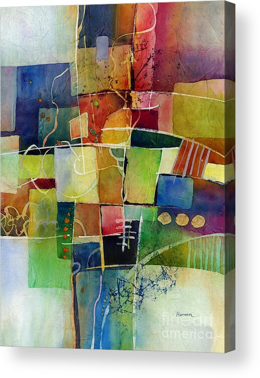 Abstract Acrylic Print featuring the painting Crossroads 2 by Hailey E Herrera