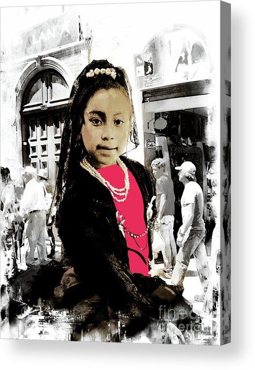 Girl Acrylic Print featuring the photograph Cuenca Kids 959 by Al Bourassa