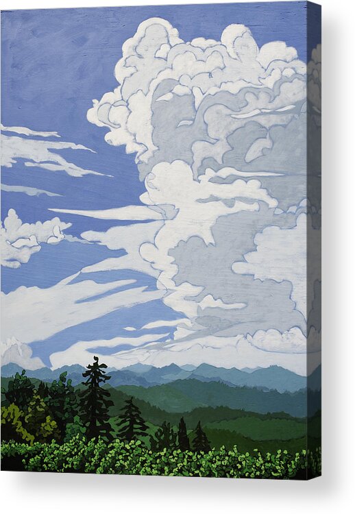 Clouds Acrylic Print featuring the painting Cumulonimbus Afternoon by John Gibbs