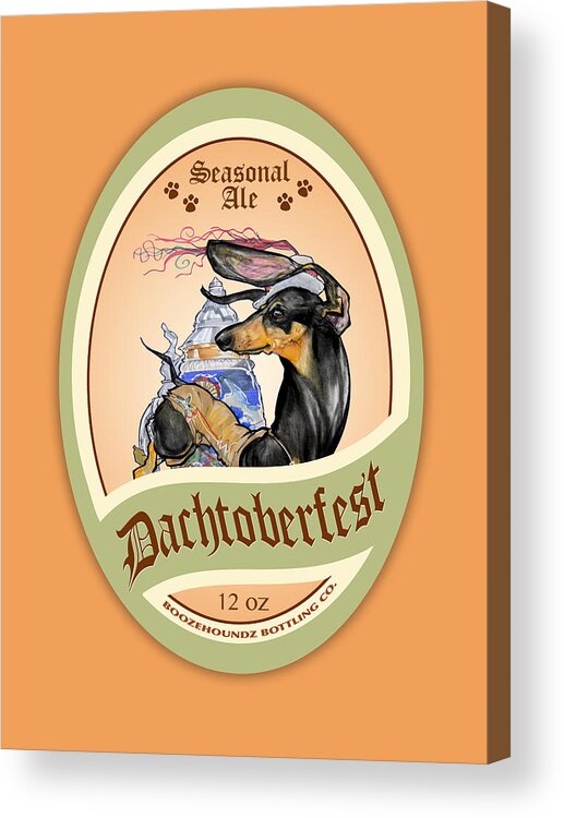 Beer Acrylic Print featuring the drawing Dachtoberfest Seasonal Ale by John LaFree