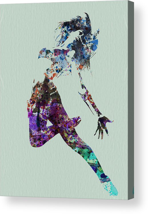 Dancer Acrylic Print featuring the painting Dancer watercolor by Naxart Studio