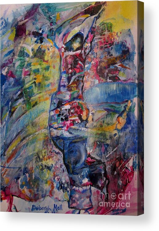 Woman Acrylic Print featuring the painting Dancing In The Glory by Deborah Nell