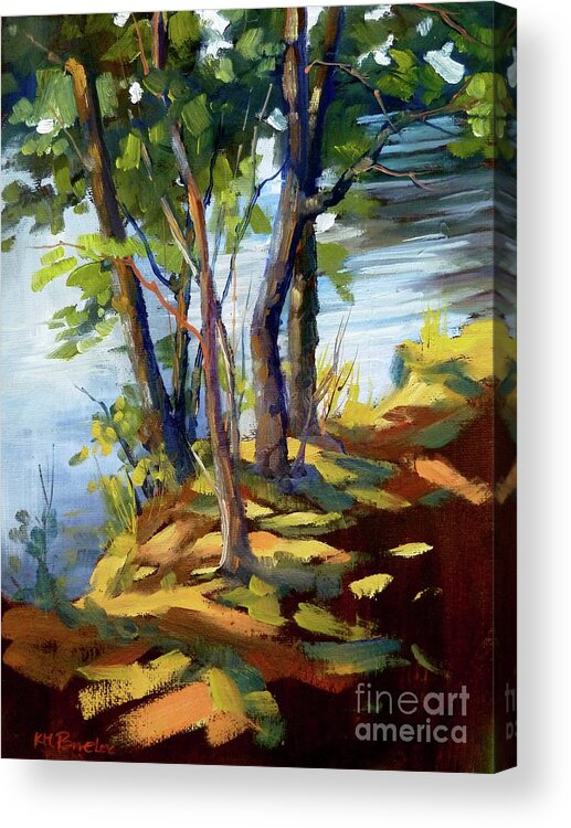 Trees Acrylic Print featuring the painting Dappled Sunlight by K M Pawelec