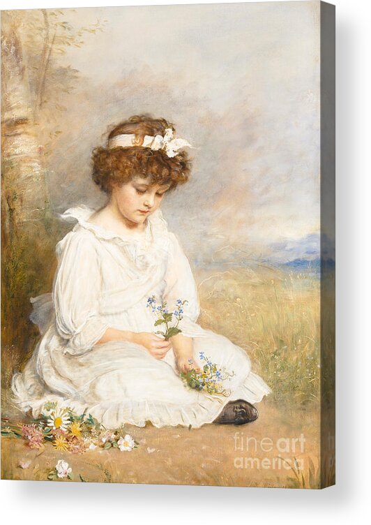 Little Speedwell's Darling Blue Acrylic Print featuring the painting Darling by John Everett Millais