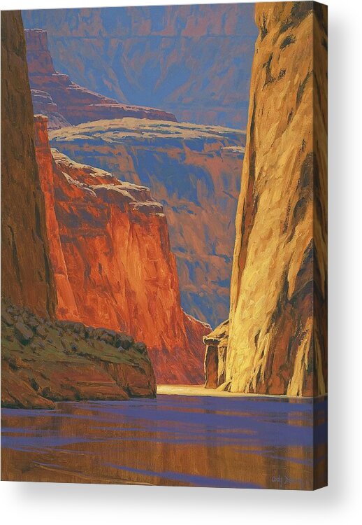 Grand Canyon Acrylic Print featuring the painting Deep in the Canyon by Cody DeLong