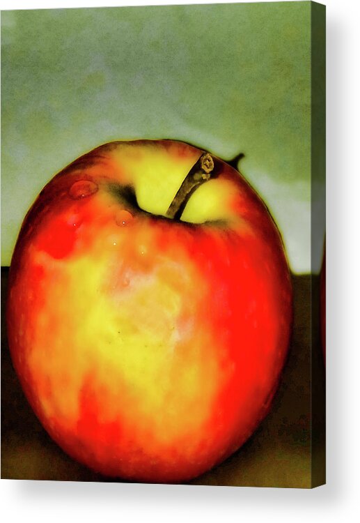 Apple Acrylic Print featuring the digital art Delicious Red Apple by CG Abrams