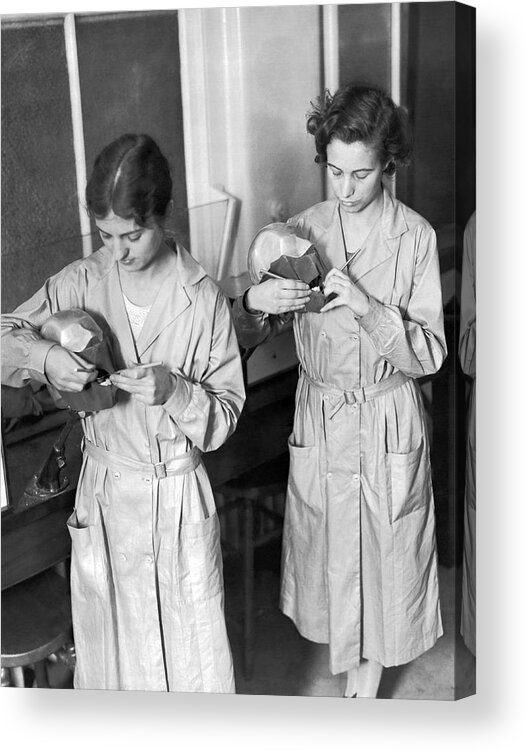 1920s Acrylic Print featuring the photograph Dental Students At Work by Underwood Archives
