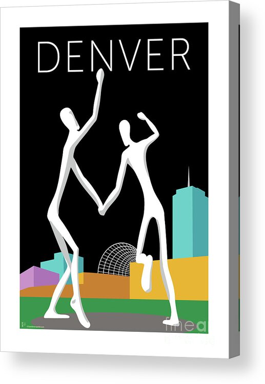 Denver Acrylic Print featuring the digital art DENVER Dancers/Black by Sam Brennan